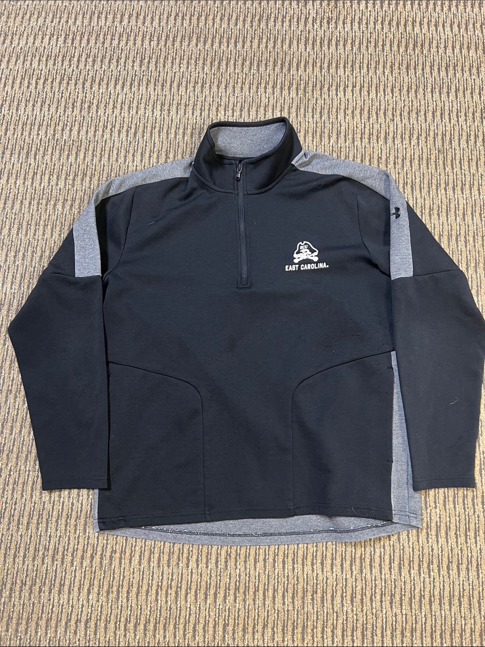 Under Armour: East Carolina Black and Gray 1/4 Zip Pullover